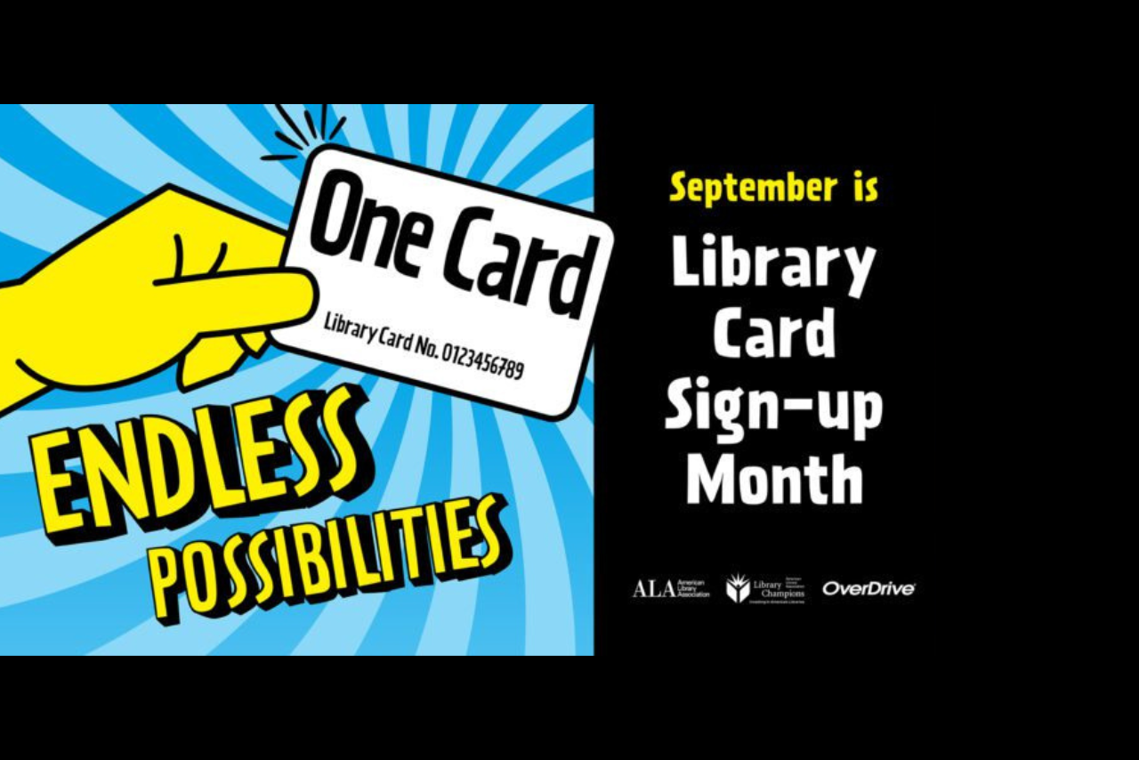 Hand holding generic library card