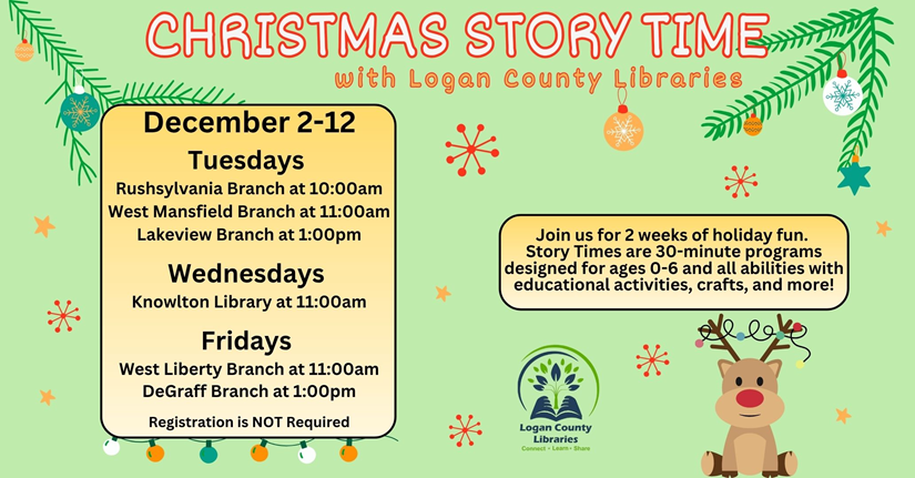 Christmasy green and gold background with a reindeer and evergreen limbs.