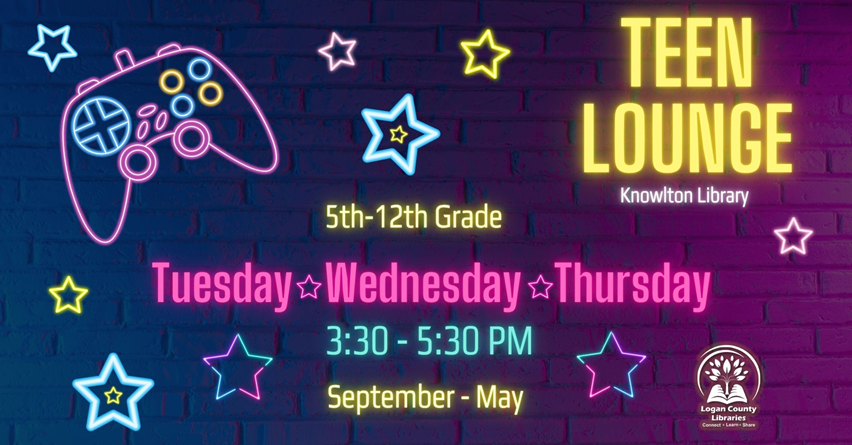 Neon sign shapes and colors on purple background