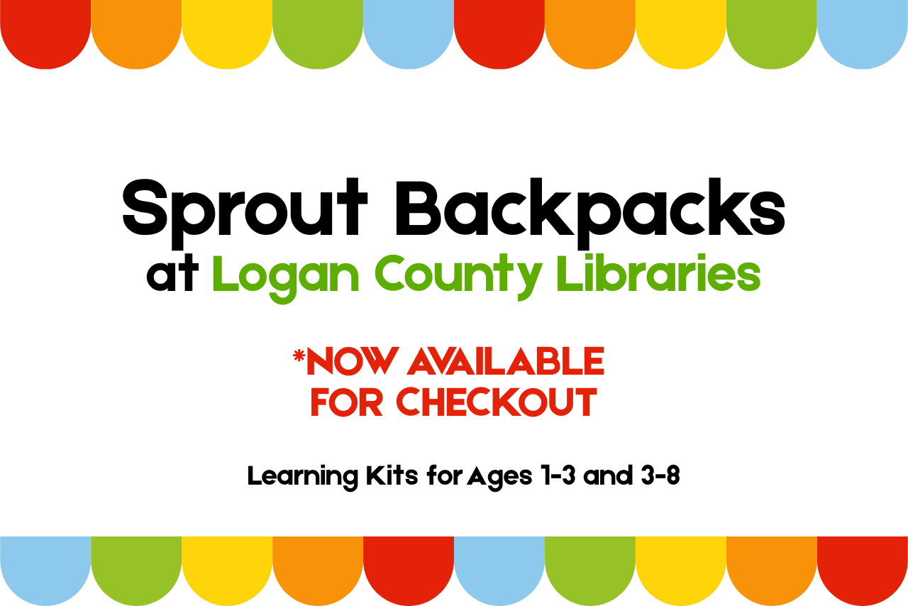 Multicolored banner framing a white background