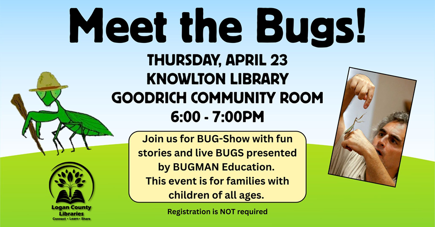 Cartoon praying mantis and photo of man with praying mantis