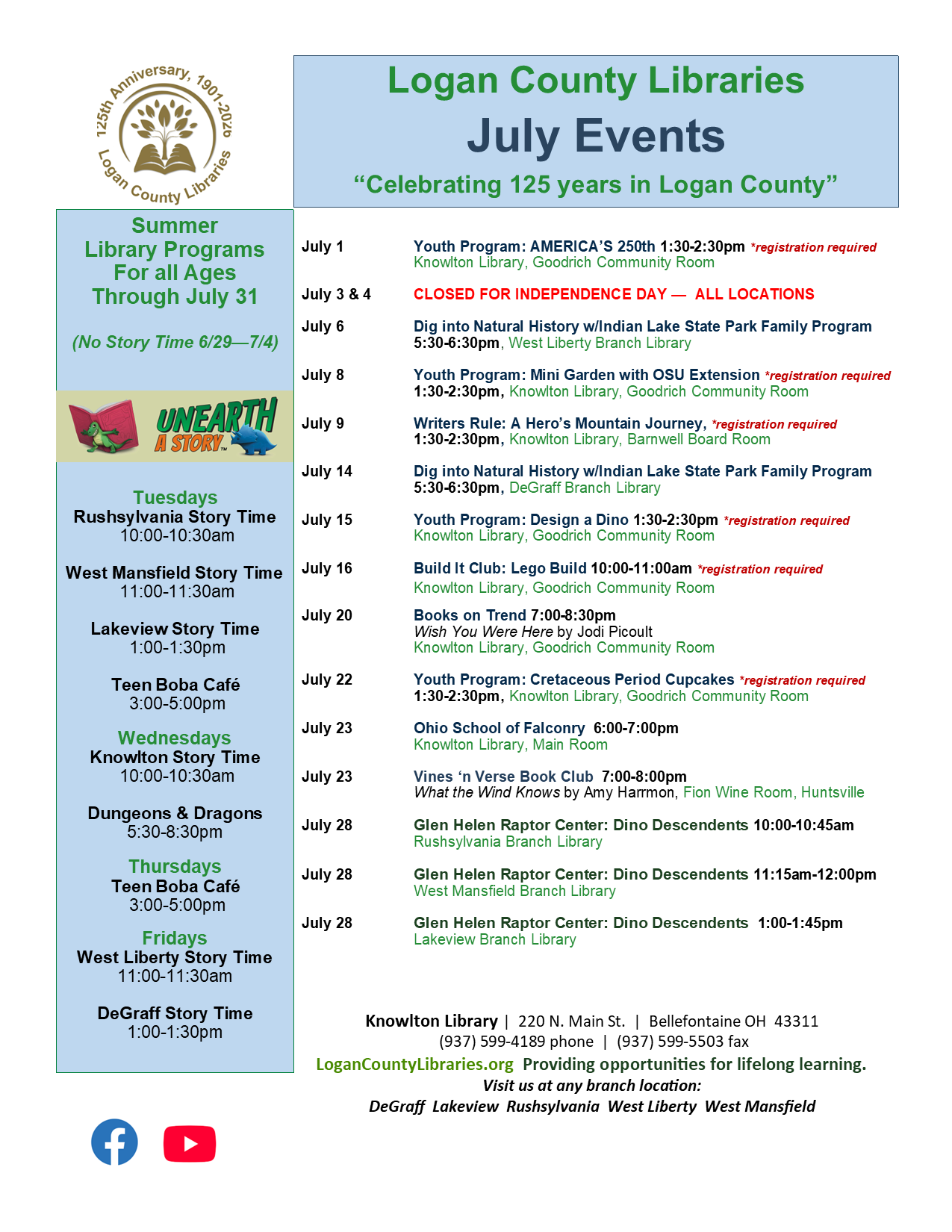 Month of July events
