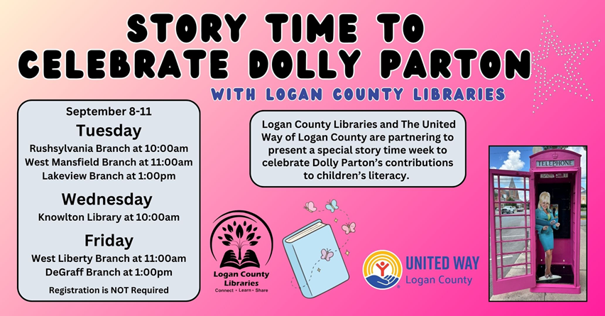 Special Story Time to Celebrate Dolly Parton the week of September 8