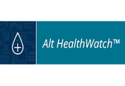 Alt HealthWatch words on green background