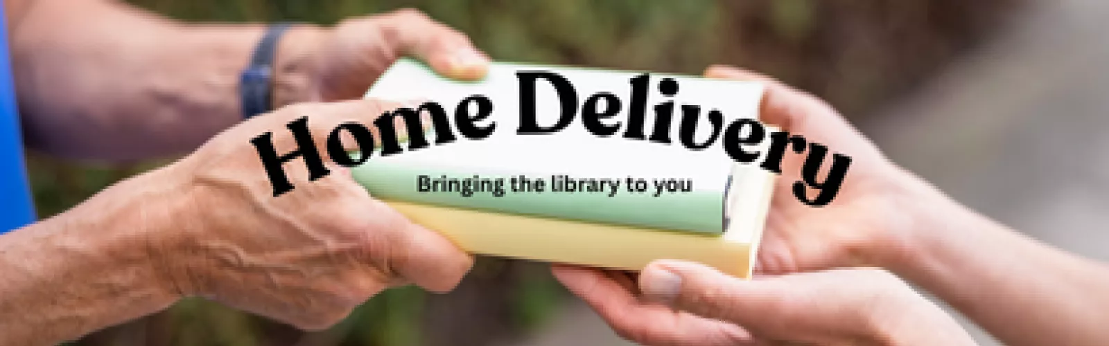 Person handing books to another person